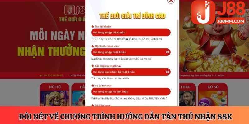 Form nhập thông tin đăng ký tài khoản J88 Form nhập thông tin đăng ký tài khoản J88